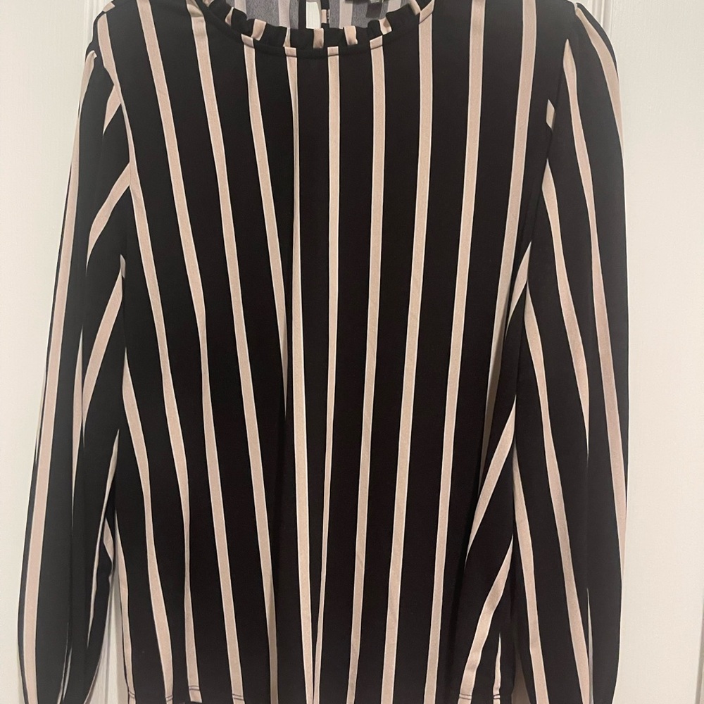 Striped Black and Cream Women's Top